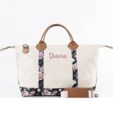 Monogrammed Vintage Rose Weekender Bag
