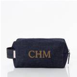 Monogrammed Heritage Denim Dopp Kit