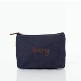 Monogrammed Heritage Denim Clutch