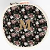 Monogrammed Vintage Rose Circle Case