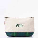 Personalized Navy Plaid Clutch