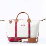 Personalized Red Plaid Weekender