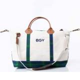Personalized Navy Plaid Weekender