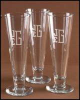 Personalized Set Of Four Pilsner Glasses