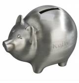 Personalized Pewter Piggy Bank