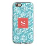 Personalized Phone Case Coral Repeat Teal 
