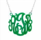 Script Monogram Acrylic Necklace