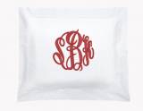 Monogrammed Standard White Linen Pillow Sham