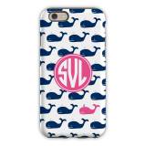 Personalized Phone Case Whale Repeat Navy