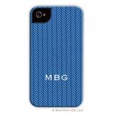 Personalized Phone Case Herringbone Blue