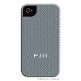 Personalized Phone Case Herringbone Gray 