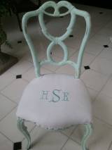 Monogrammed Chair Seat In Tiffany Blue