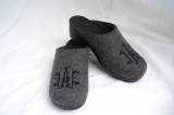 Monogrammed Anthricite Wool Clogs With  . . . 