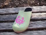 Lime Green Nubuck Clog With Hot Pink Crab  . . . 
