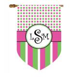 Monogrammed Pink, Green And Black Dots And  . . . 