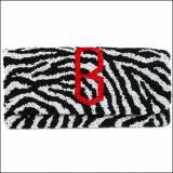 Beaded Zebra Diamond Monogram Clutch