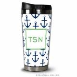 Personalized Anchors Navy Travel Tumbler
