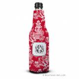 Personlized Red Chinoiserie Bottle Koozie  . . . 