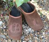 Brown Suede Clogs With Brown Thread  . . . 
