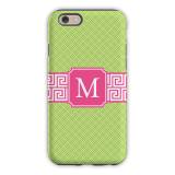 Personalized Phone Case Greek Key Band Pink 