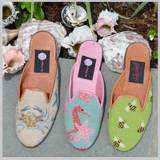 Needlepoint Mules In Low Heel And Kitten  . . . 