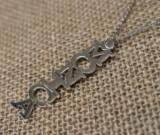 Vertical Block Nameplate Necklace