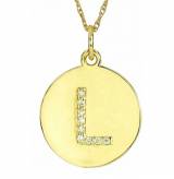 Diamond Single Letter Pendant In 14 Karat  . . . 