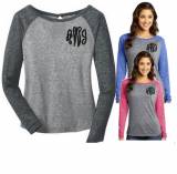 Monogrammed  Ladies Long Sleeve Raglan Tee  . . . 