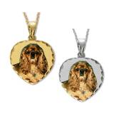 Color Portrait Heart Pendant With Diamond  . . . 