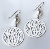 Monogrammed Border Script  Earrings With  . . . 