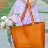 Monogrammed Leather Kate Everyday Tote