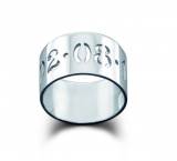  Sterling Silver Cut-Out  Date Ring 10 Mm