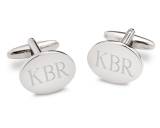 Personalized Cufflinks Men's Silver Oval 