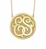 Monogrammed Necklace In Classic Recessed  . . . 