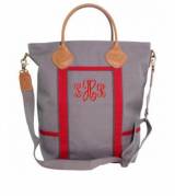 Monogrammed Flight Bag In Gray And Red 