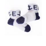 Monogrammed Knit Baby Booties With Anchors 