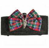 Long Rectangle Clutch Plaid Bow Stag 