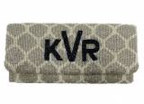 Beaded Trellis Pattern Monogram Clutch