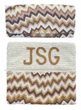 Beaded Zig Zag Interior Monogram Clutch