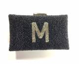 Monogrammed Hand Beaded Box Clutch