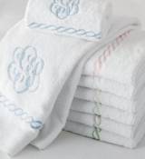 Matouk Classic Chain Wash Cloth Monogrammed