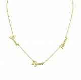 Multi Name Necklace In 10 Karat Solid Gold