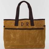 Monogrammed Yellow Canvas Utility Tote 