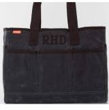 Monogrammed Slate Canvas Utility Tote 