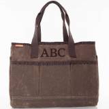 Monogrammed Olive Canvas Utility Tote 