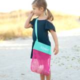Personalized Hot Pink Mesh Beach Tote