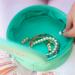 Personalized Round Mint Green Jewelry Case