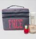 Walker Valentine Double Zip Train Case Gray Linen