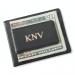 Black Leather Magnetic Wallet Money Clip Gold Monogram