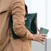 Boulevard Sofie Emerald Italian Suede Monogrammed Clutch